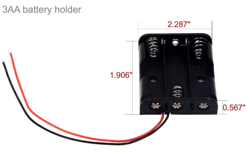 LampVPath (Pack of 3 3 AA Battery Holder with Leads, 3 AA Battery Holder with Wires - Image 3